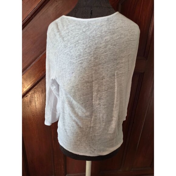 Garnet Hill Embroidered White Linen Top Size S - Picture 3 of 8